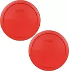 Pyrex 7402-PC Red Round Storage Lid 7" Dia. for 6 & 7 Cup - 2 Pack