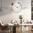 Metal Wall Clocks 14.2 Inch Clocks Decor Modern Silent Big Wall Clock