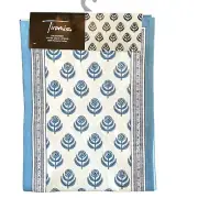 TIRAMISU Spring Summer Blue Floral 100% Premium Cotton 14 X 108 Table Runner NEW