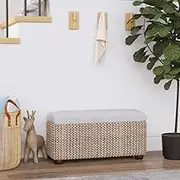 Storage Benches 2 pcs with Grey Cushion 69 cm Cattail Storage Furniture