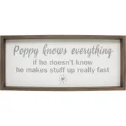 MDF 48cm Poppy Knows Everything Sign Grandfathers Hanging/Desk Plaque Decor