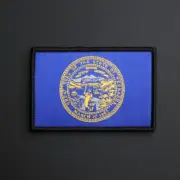 Nebraska State Flag Patch US USA Woven/Embroidered - Hook & Loop