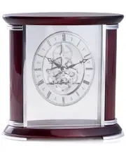 Bey-Berk Luxemburg, Lacquered Rosewood & Stainless Steel Accents Quartz Clock