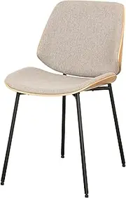 Brosa Dining Chair Set of 2 - Ivory Upholstered Chairs with Metal Frame, Modern & Comfortable for Dining Room, Living Room, or Kitchen, 240kg Weight Capacity