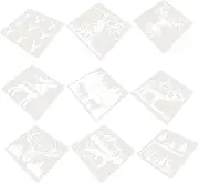 PLAFOPE 9pcs Deer Pattern Stencils for Creative DIY Painting Projects Unique Hollow Templates for Scrapbooking and Artistic Designs