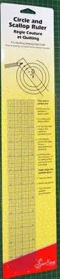 Sew Easy Circle & Scallop Ruler, 18" x 2", Flexible Plastic For Quilting, Sewing