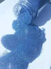 Blue Jean Holographic 1/128 polyester glitter 2 oz. comes in a shaker bottle!