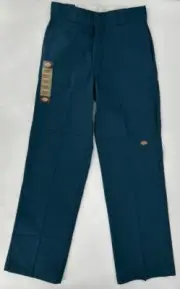 Dickies Pants Mens 28x32 Blue Twill Work Trousers Loose Fit Straight Leg Retro