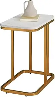 Exquisite Bedside Cabinets Marble Coffee Table, Metal Non-Slip Coffee Table Household Sofa Bedside Multi-Function Table It Can Move Size: 58 * 50 * 30CM Side Desk (Color : A, Size : 58 * 50 * 30CM)