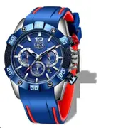 LIGE Watch Men Sport Quartz Wristwatch Chronograph Military Mens Watches Luminous Date Clock Watch for Men Relogio Masculino+Box (Blue)
