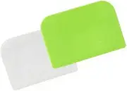 Dough Scraper, 12 x 9.5 cm，Pastry Bench Scraper, Sharp Edge, Carving & Shaping Tool, Green + White, for Cake Decorating & Baking，Bread Baking Making Tools,