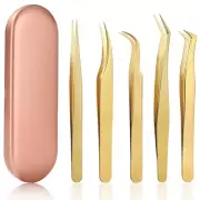 5-Piece High Precision Stainless Steel Lash Tweezers Set for Eyelash5192