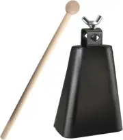 Steel Cowbell with Stick, Noise Makers Hand Metal Percussion Cow Bells (4")