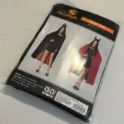 NEW Adult Reversible Cosplay Black Red Cape OS Vampire Dracula Devil Costume