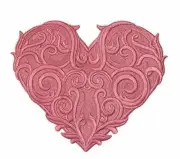 Luxurious Baroque Heart [] Embroidered Iron on/Sew Patch[5.52" x 7.8"]