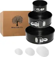 Cake Springform Pan Set of 3 (4 7 9 ) With 60 Parchment Paper Non Stick