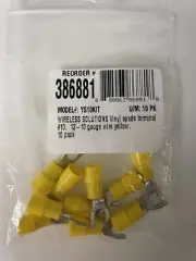 WIRELESS SOLUTIONS YS10KIT Vinyl Spade Terminal 12-10 Gauge Yellow 10 Pack