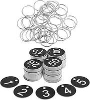 JEWEDECO 100pcs Digital Label Numbered Repair Tags Key Labels Tags Key Tags with Labels Keychain Tag Numbered Key Tags Signboard Identification Key Tag Number Plate Number Keychain