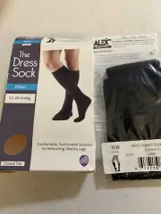 ALEX The Dress Sock Men's Compression 15-20mmHg (Black) Large