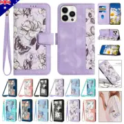 Flower Leather Flip Case Wallet Cover For iPhone 16e 16 15 14 13 12 11 Pro Max X