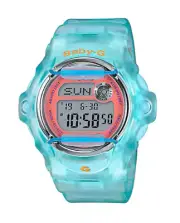 Casio Baby-G BG169R-2C Transparent Teal Rubber Digital Sport Ladies Watch