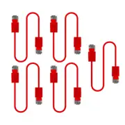 5x Cruxtec Universal Ultra-Thin CAT6A U/UTP Ethernet LAN Cable Cord 0.5m Red