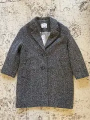 NEW ZARA BOYS WOOL BLEND GRAY HERRINGBONE COAT JACKET 7 Years