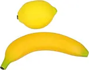 WHAMVOX 2pcs Fruit Shaker Percussion Instrument Lemon Banana Musical Toys for Boy Girl Engaging Educational Maracas for Hand-eye Coordination Creativity Development