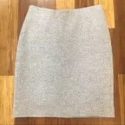 Ann Taylor Pencil Skirt Size 6 Neutral Silver Metallic Wool Blend NWT