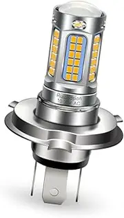 Ruiandsion H4 LED Motorcycle Bulb AC 10 30V Non Polarity Super Bright 2016 69SMD Chip 1200LM Warm White for Car Fog Light Daytime Running Light DRL Pack of 1