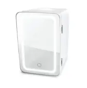 Mirror-LED Mini Fridge: Stylish & Cool White