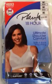 Playtex 18 Hour Ultimate Shoulder Comfort (38C) Zen Blue Comfort Strap Full Cove