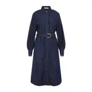 [Zimmermann] Zimmermann-Ink Blue Cotton Denim Cargo Mini Dress-Donna 1 NUM