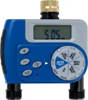 27133 2-Outlet Hose Watering Timer (2 Outlet Brass) - Dual Outlet Timer for Effi