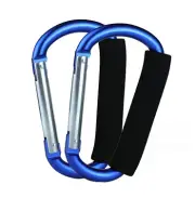 Stroller Hooks, 2 Pcs Carabiner Clips for Bags and Accessories (Blue)