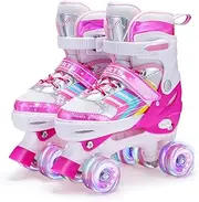 Inline skates for children, roller skates for children, 4 adjustable size light up wheels for girls and boys
