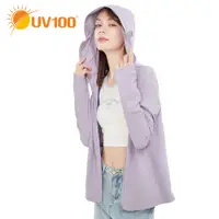 在飛比找蝦皮商城優惠-【UV100】防曬 抗UV-冰絲雷射透氣孔口罩連帽外套-女(