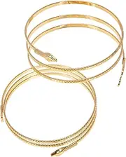 GAROZATION Metal Snake Arm Cuff Bangle Adjustable Arm Cuff Band for Women Girls Punk Style Jewelry 2 Pieces