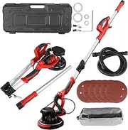 Drywall Sander with Polisher, 1250W Foldable Wall Sander, Automatic Vacuum Dust with Sanded Paper Tray and Foldable Extendable Pole for Polish Dry Walls, Ceilings, Inner, Outer Walls and Remove Soil