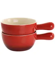 Crockpot 2pc Stoneware 22oz Soup Bowl Set With Long Handle