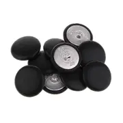 10Pcs Artificial Leather Covered Upholstery Buttons Sewing Crafts 25mm Round black