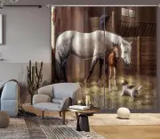 3D Horse Pony Dog A603 Blockout Photo Curtain Fabric Window Kevin Walsh Amy