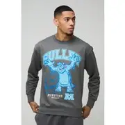 Mens Charcoal Regular Fit Pixar Sulley Monsters Inc License Print Sweatshirt