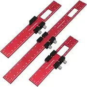 Set of 3 Woodworking Scriber Positioning Scribing Gauge Ruler Aluminum Alloy Measuring Tool with Metric and Imperial Scales for Carpenter