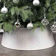 Blissun Christmas Tree Ring, 28.5" Plastic Christmas Tree Collar, Christmas Tree Skirt for Artificial Christmas Trees Decoration (Extra Large, White)