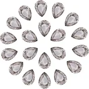 uxcell 20 Pcs 3D Teardrop Rhinestones Diamond Nail Charm Crystal Pointback K9 Glass Rhinestones Crystal Gems for Jewelry Making, Craft, 10x14mm, Dark Gray
