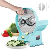VEVOR Manual Vegetable Fruit Slicer, 0-0.5"/0-12mm Thickness Adjustable Commercial Slicer Machine, Double Feed Ports, Stainless Steel Blade Food Cutte