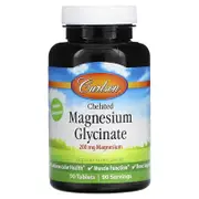 Carlson, Chelated Magnesium Glycinate, 200 mg, 90 Tablets