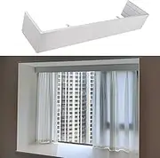 Aluminum Alloy Curtain Pelmet Without Track, Rustproof Curtain Track Valance Panel with Screws, Room Darkening Blackout Curtain Pelmet Cover Ceiling Mount(1.8m (5.9ft))