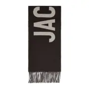[Jacquemus] Jacquemus-Brown Wool Logoed L`éCharpe Jacquemus-Uomo OS OS